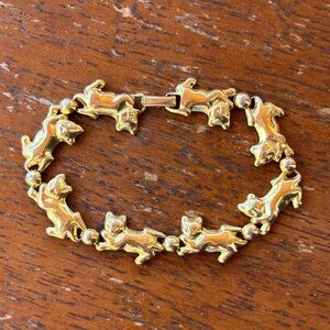 Gold Cat Link Bracelet - Women's Jewelry